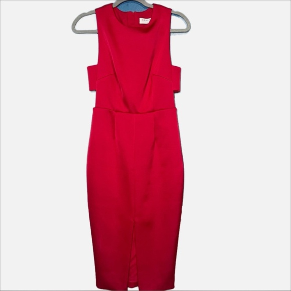 KEEPSAKE The Only One Midi Dress side cut out edgy cocktail red dress size XS